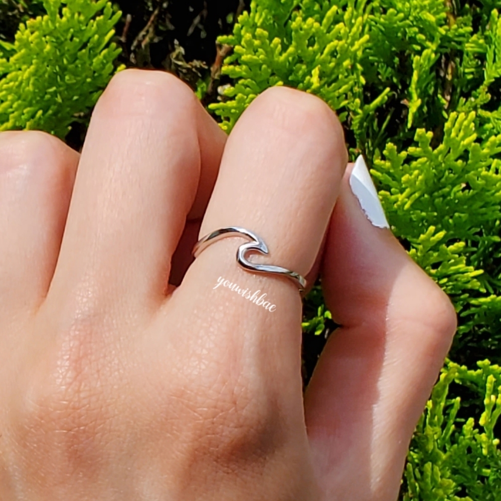 Silver Wave Ring Brand New Summer Size 925 Sterling Silver - Picture 7 of 8